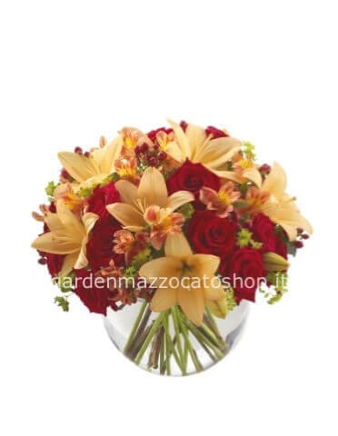 Mazzo di lilium e rose