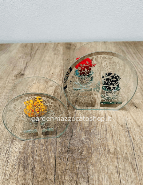 ROSE STABILIZZATE SU PORTA T-LIGHT ALBERO DELLA VITA